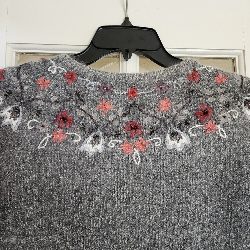Christopher & Banks Embellished Fairycore Silk Angora Button Down Cardigan Large - Picture 6 of 12